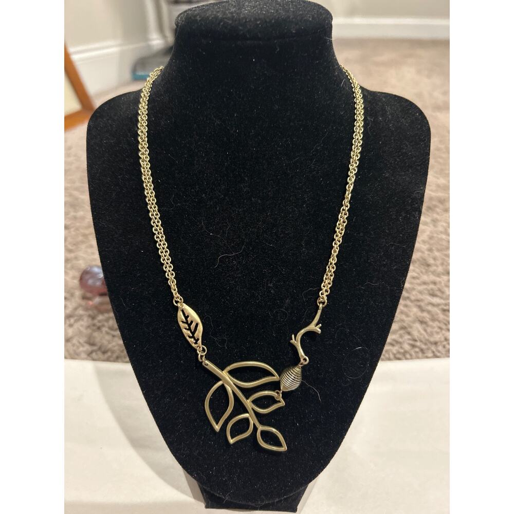 Coldwater Creek Adjustable Gold Tone Leaf Necklace